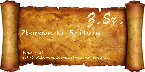 Zborovszki Szilvia névjegykártya
